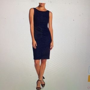 Eliza J navy blue sparkle ruched sheath dress size 8